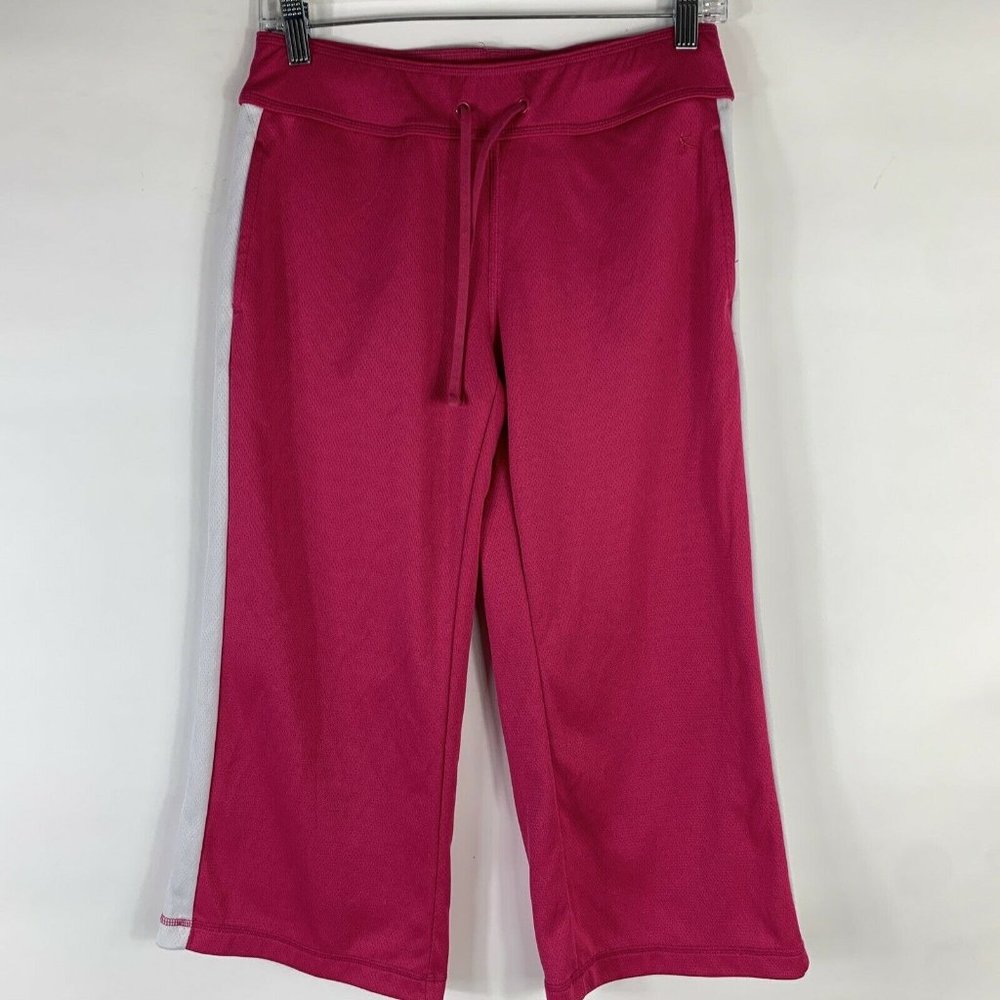 Danskin Now Pants Girl's Youth Small (4-6) Athletic Dancing Mid Rise Pink Mesh
